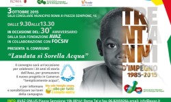 Avaz per i suoi 30 anni di impegno presenta il convegno “Laudata sì Sorella Acqua” – 3 ottobre
